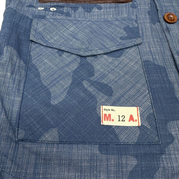 Made by MARSHALL ARTIST M.A. 12 Tailored Hooded Waistcoat Vest Blue Camo Large - Picture 10 of 10